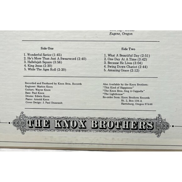 The Knox Brothers One Day At A Time Vinyl LP Religious Gospel Oregon Christian - Picture 6 of 6